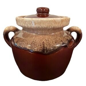 Vtg McCoy Pottery Stoneware Bean Pot With Lid 342. 1.5 Qt